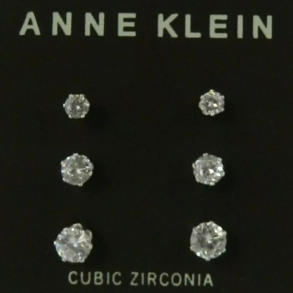 Anne Klein Glass Stone Stud Earring Set